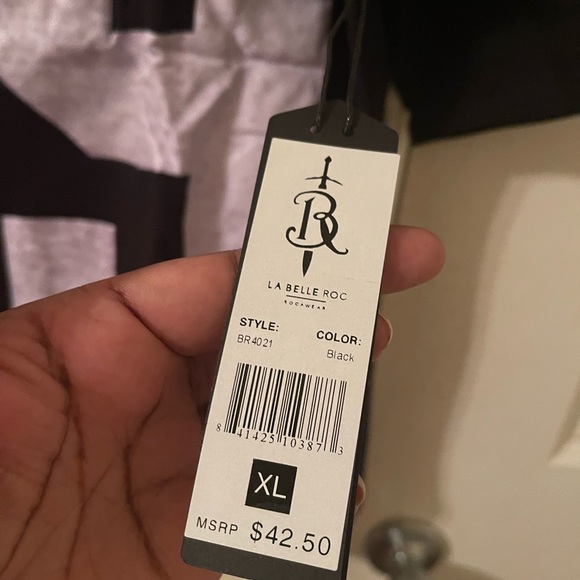 La Bella Roc Plus Size Womens black short sleeve top (99 on front) size XL NEW - Picture 6 of 13